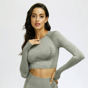 Kimberly Seamless Long Sleeve Crop Top - Fitty2fitty